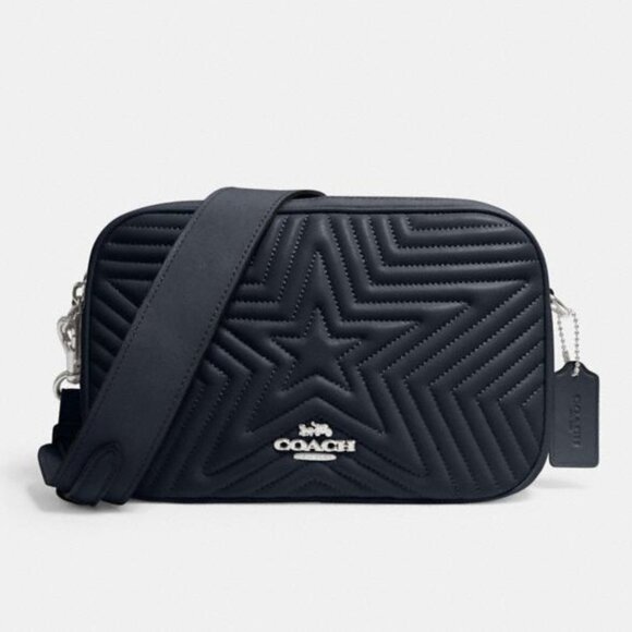 Coach Star Marvel X Coach Jes Crossbody 1904 Quilting Blue Purse Bag Leather - Picture 1 of 12